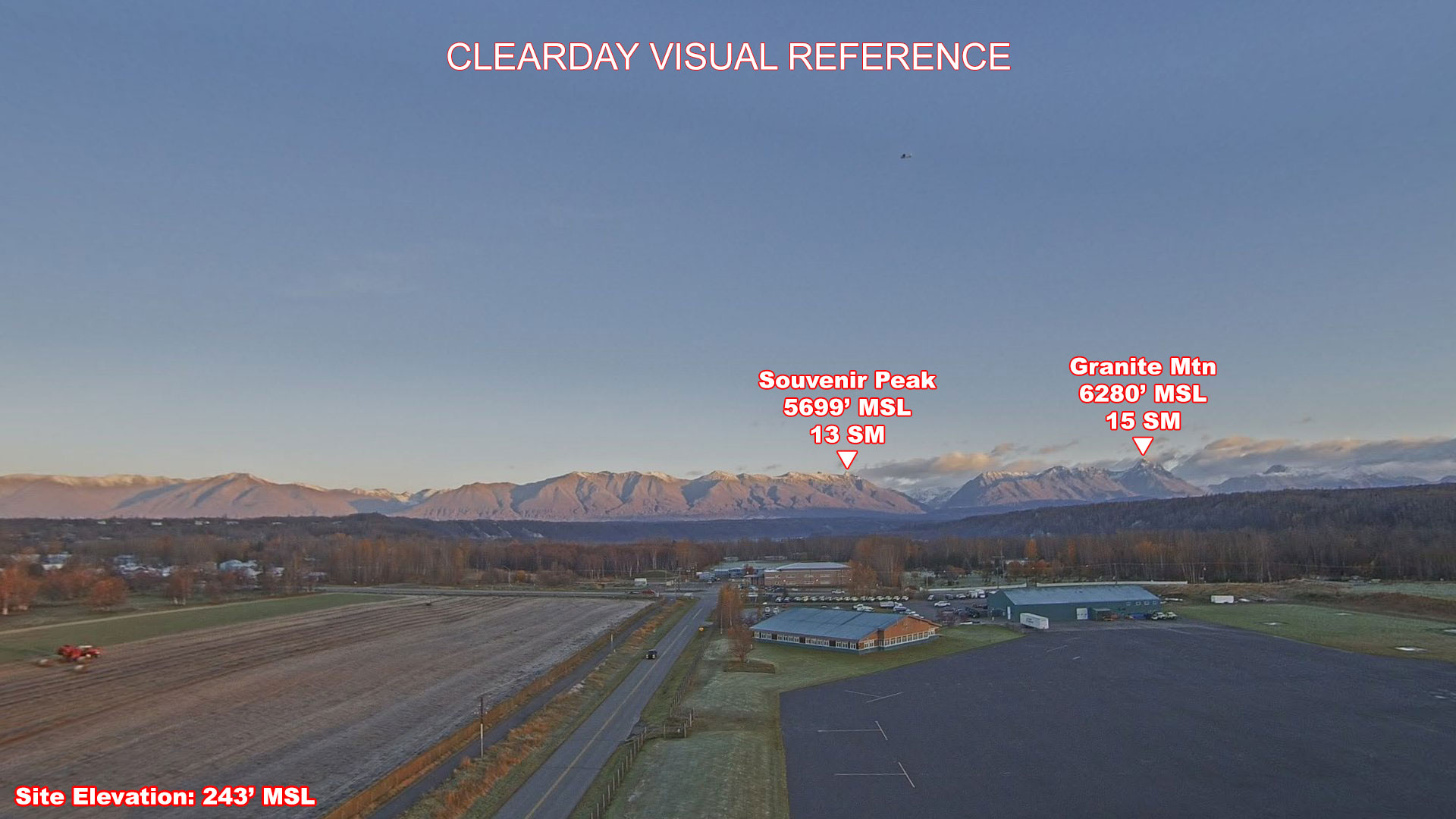 Palmer, North view on a clear day