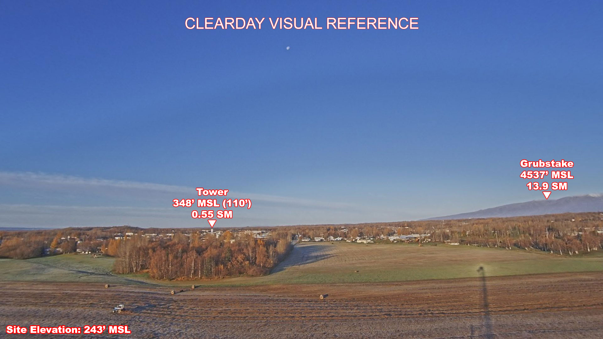 Palmer, West view on a clear day