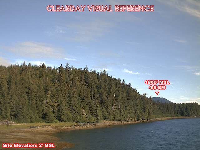 Hawk Inlet, SouthEast view on a clear day