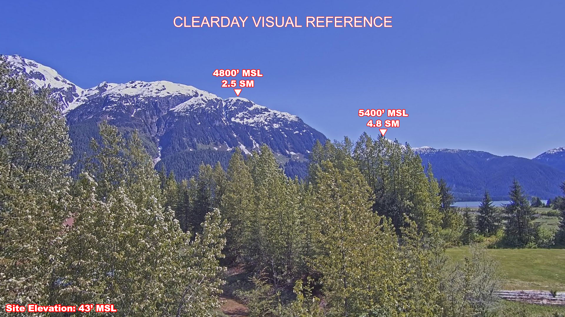 Hyder, SouthEast view on a clear day