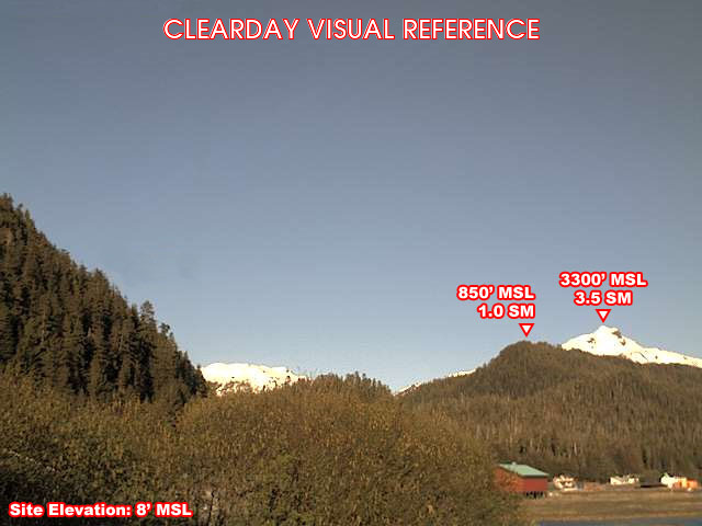 Pelican, East view on a clear day