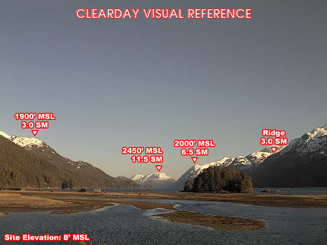 Pelican, SouthEast view on a clear day