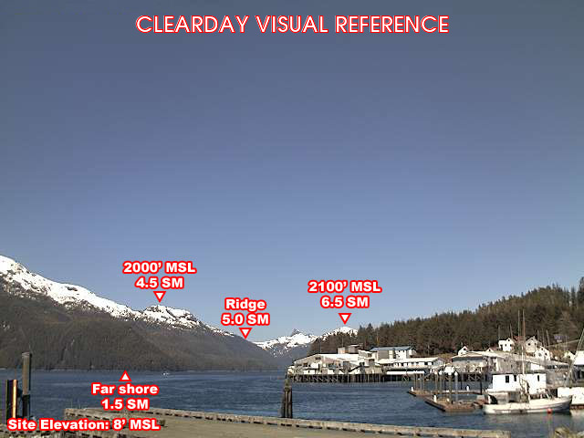 Pelican, NorthWest view on a clear day