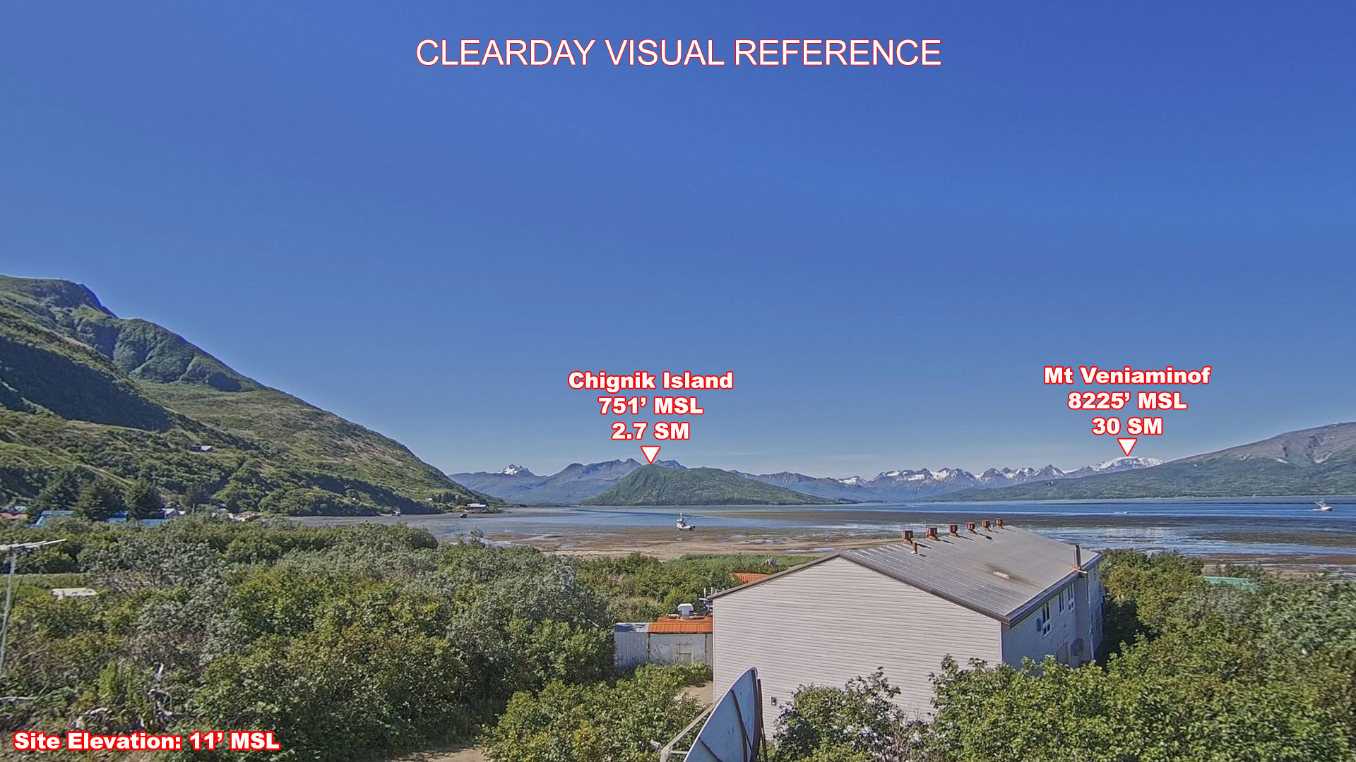 Chignik Lagoon, SouthWest view on a clear day