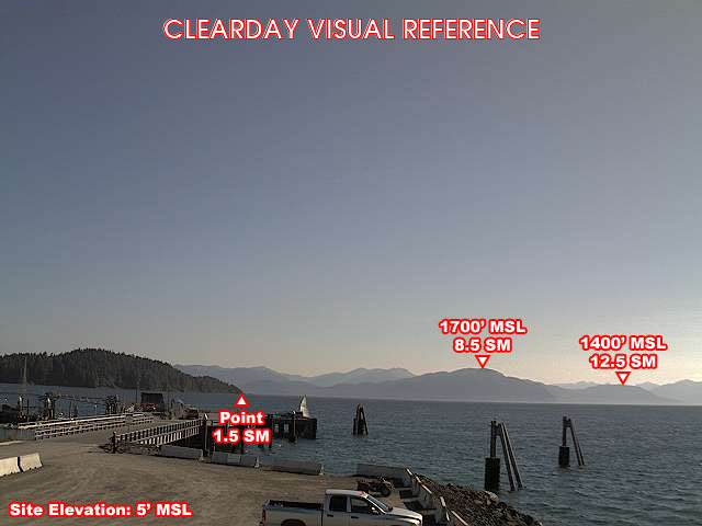 Gustavus Dock, South view on a clear day