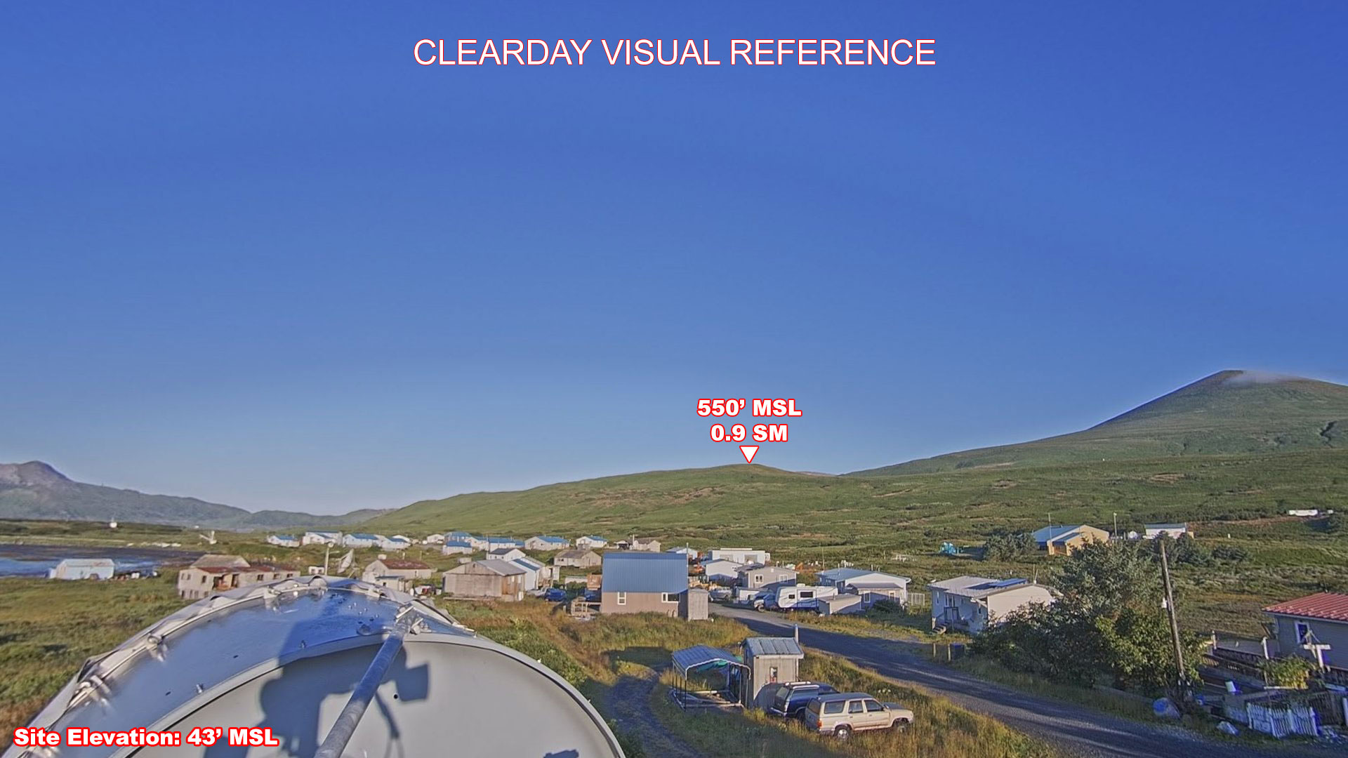 Akhiok, SouthWest view on a clear day