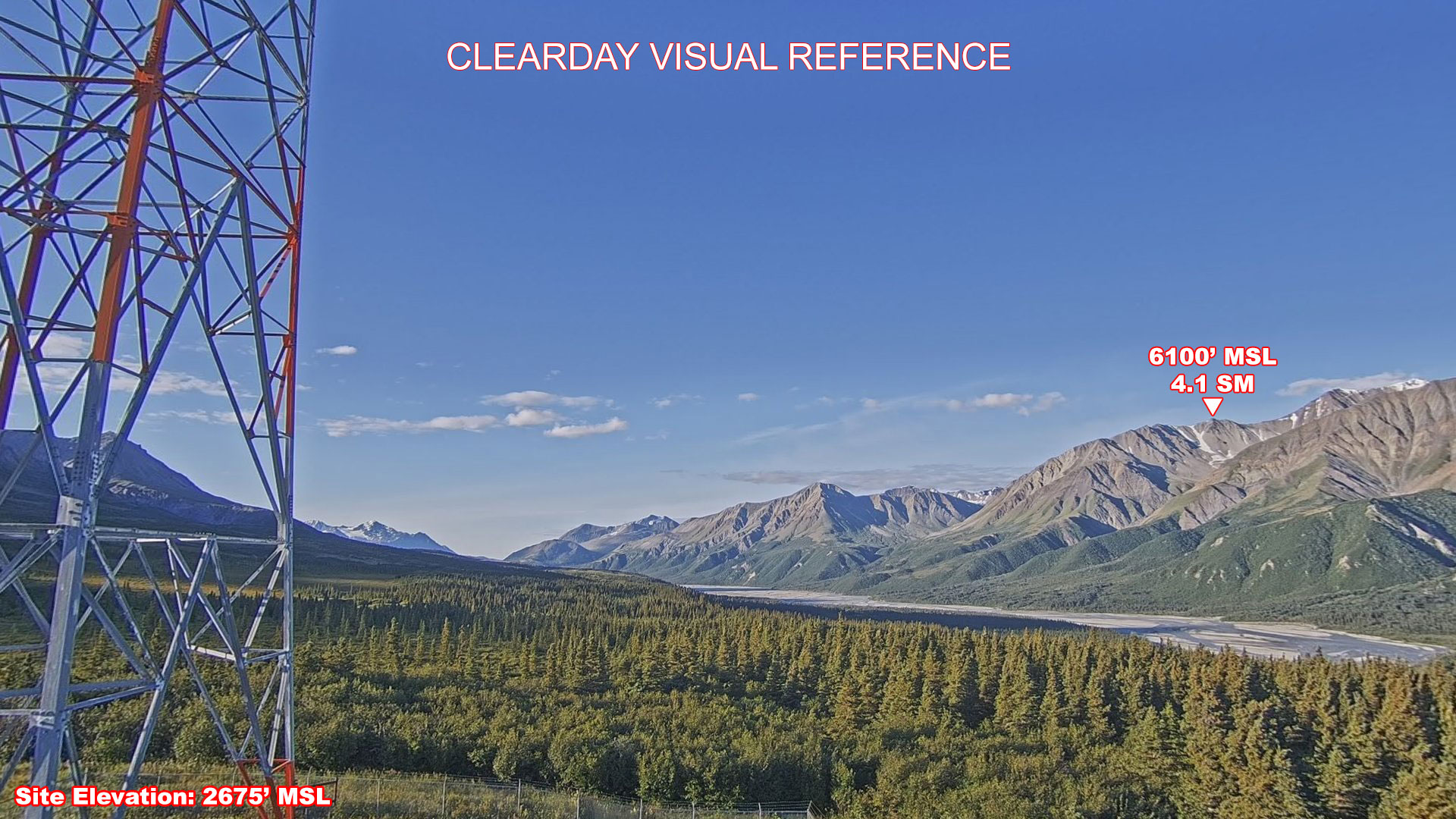 Black Rapids, West view on a clear day