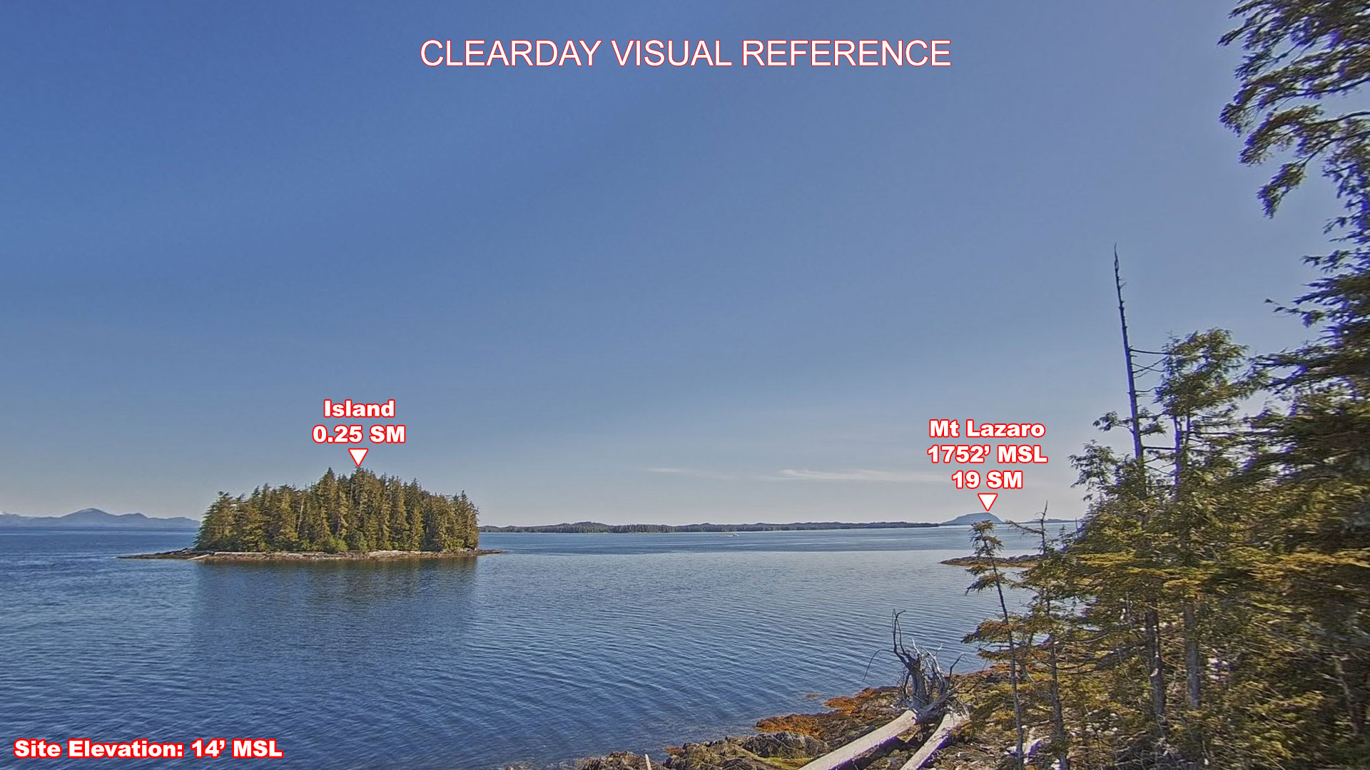 Twin Island, South view on a clear day