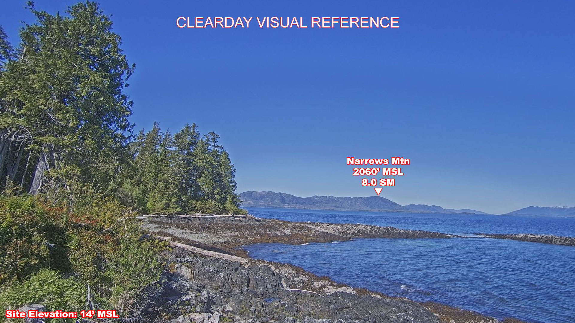 Twin Island, West view on a clear day