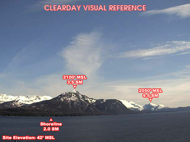 Potato Point, South view on a clear day
