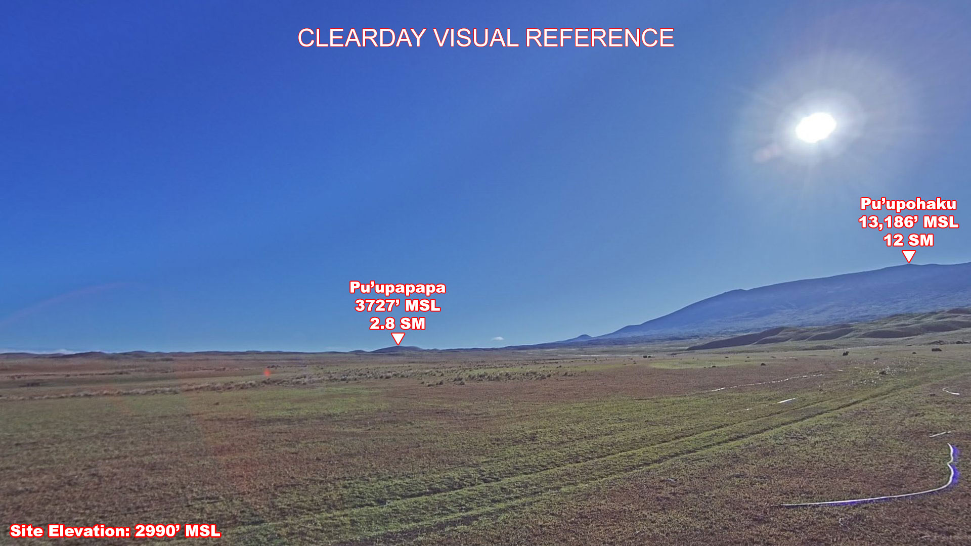 Waimea, East view on a clear day