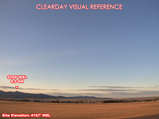 Lewistown Airport, North view on a clear day