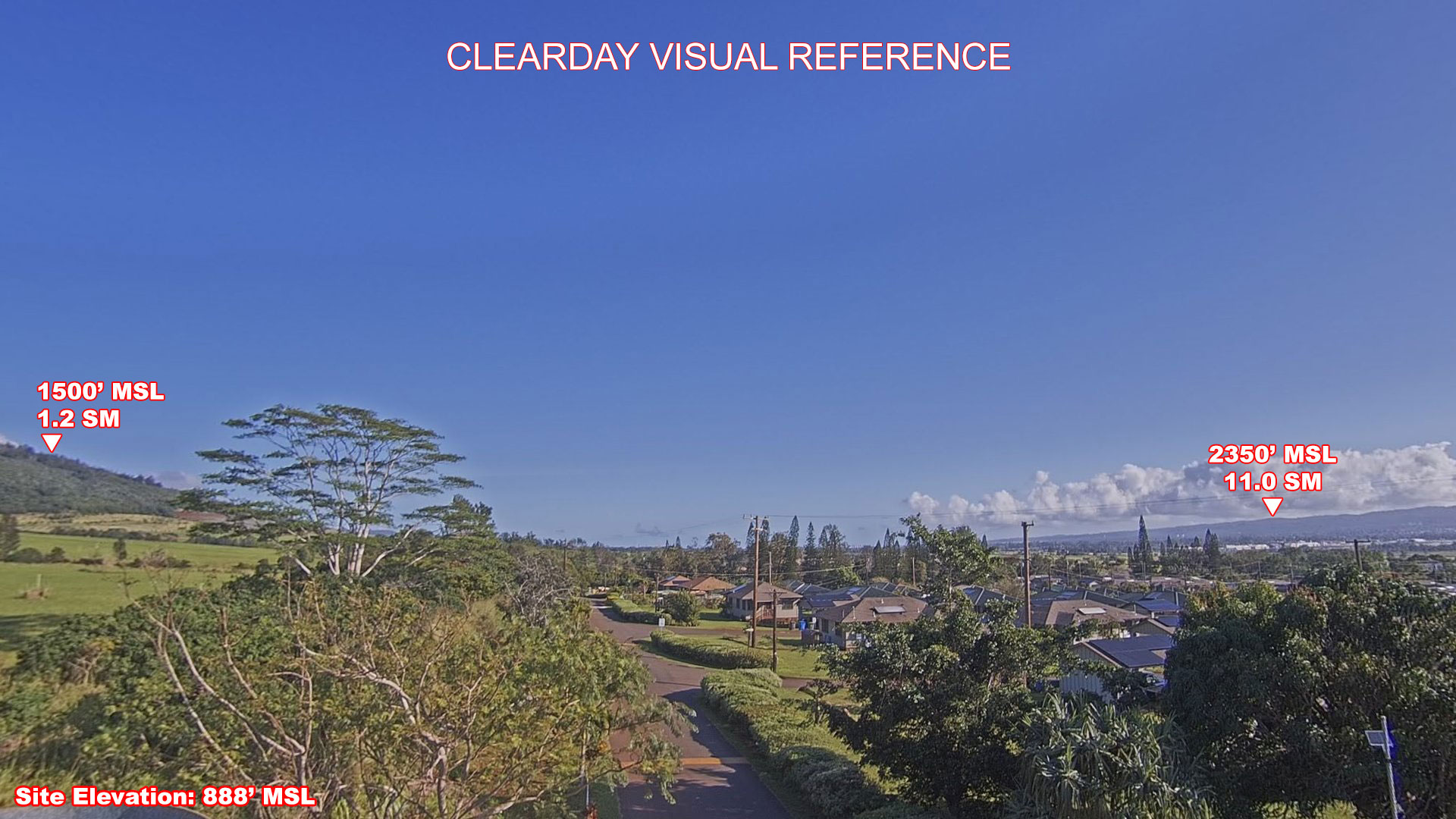 Wahiawa, North view on a clear day