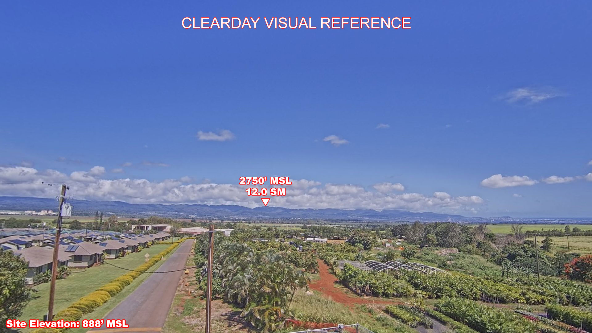 Wahiawa, East view on a clear day