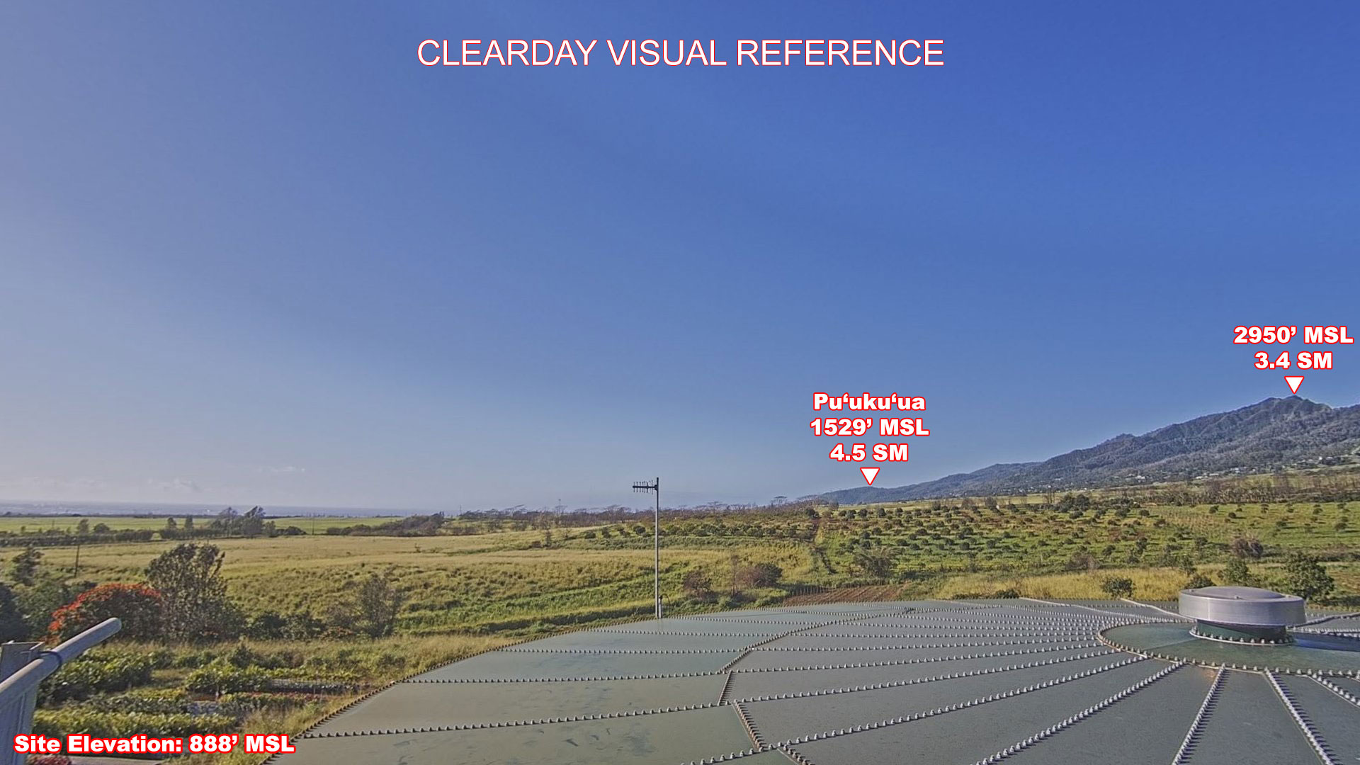Wahiawa, South view on a clear day