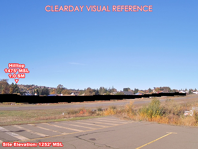 Cameron Park Airport, West view on a clear day
