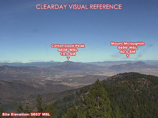 Antelope Mtn Yreka, North view on a clear day