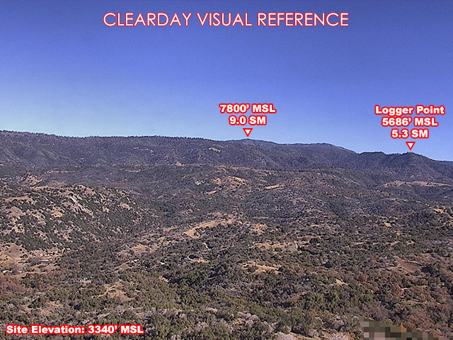 Bear Clover, NorthEast view on a clear day