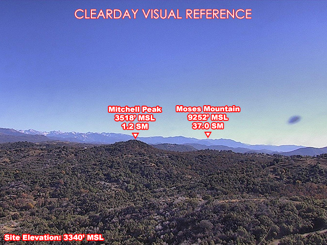 Bear Clover, SouthEast view on a clear day