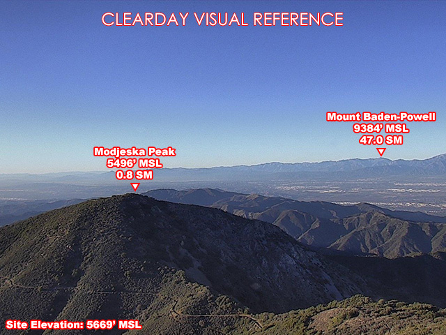 Santiago Peak CalOES, NorthWest view on a clear day