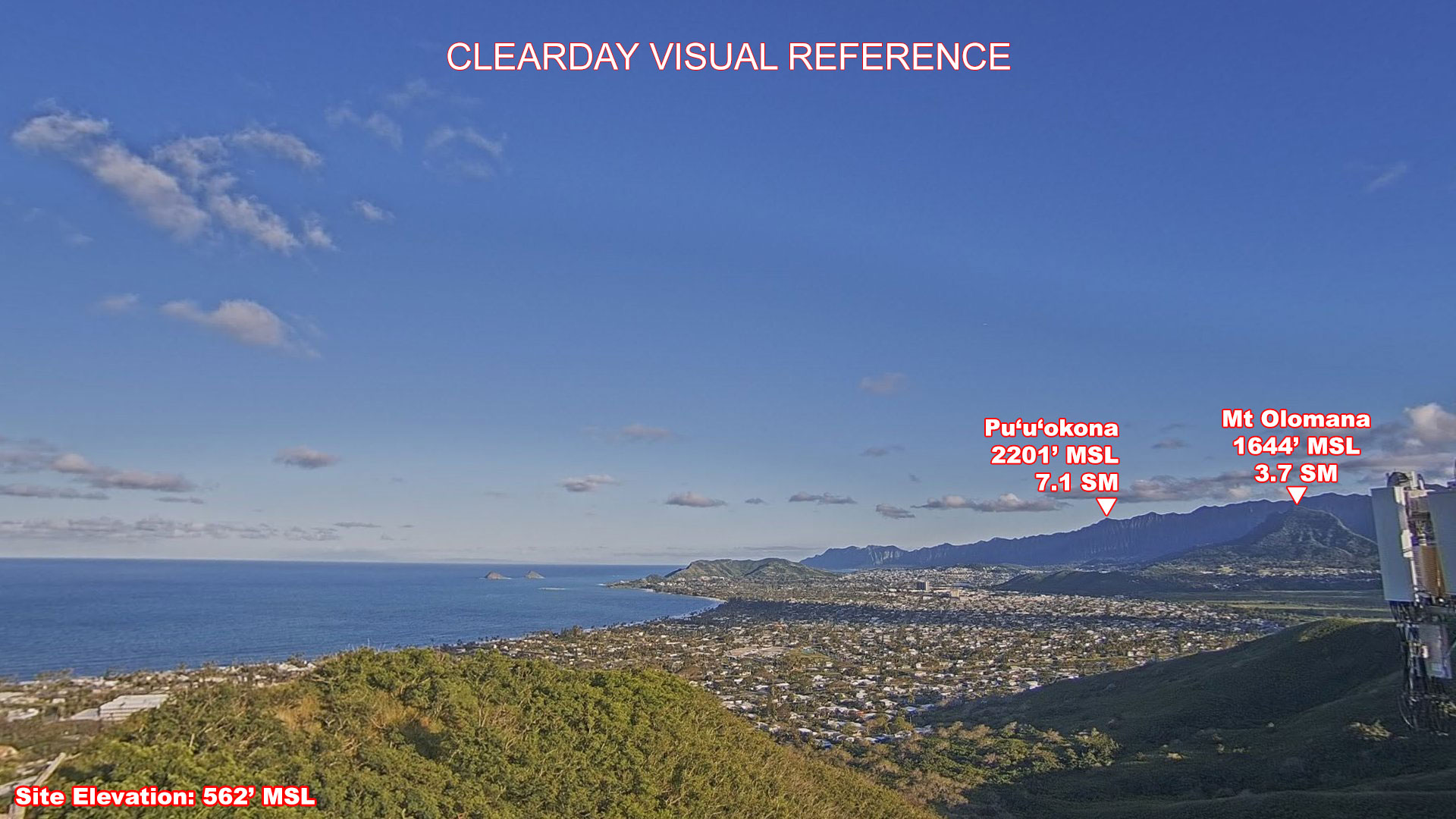 Kaneohe Bay, SouthEast view on a clear day