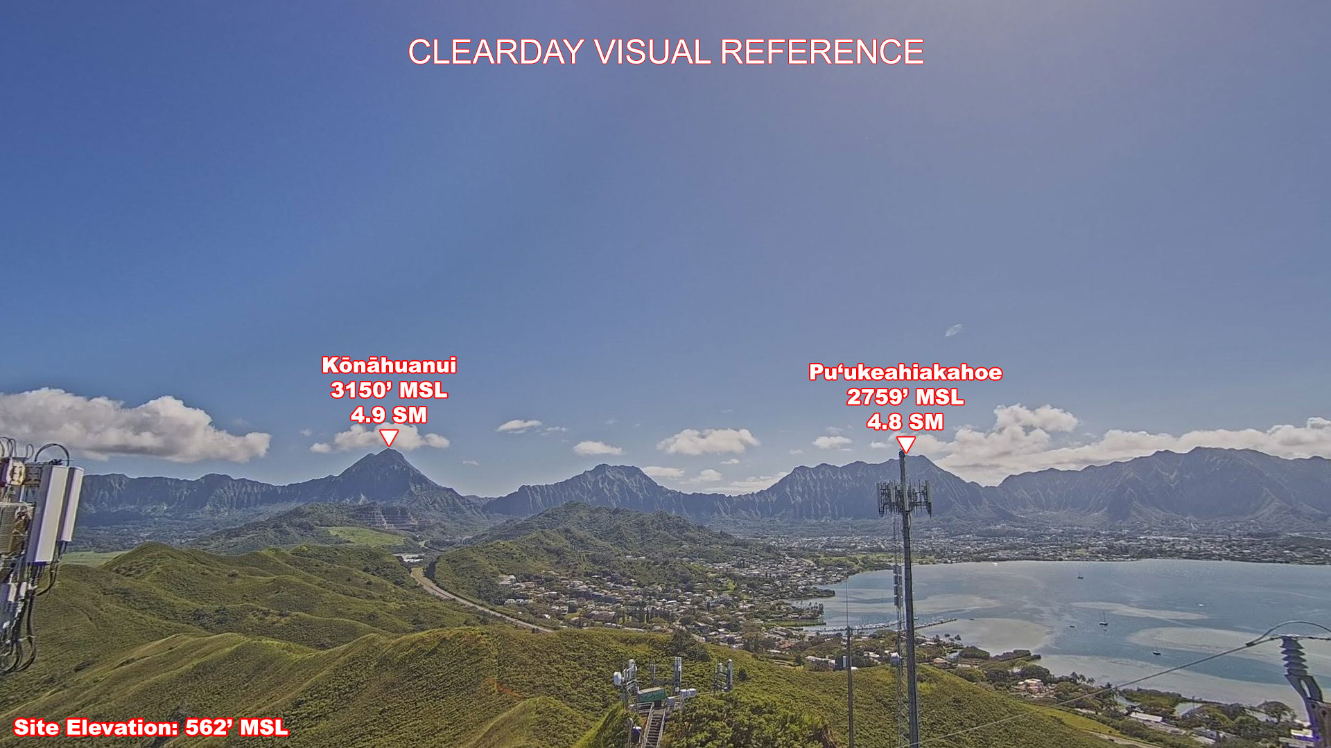 Kaneohe Bay, SouthWest view on a clear day