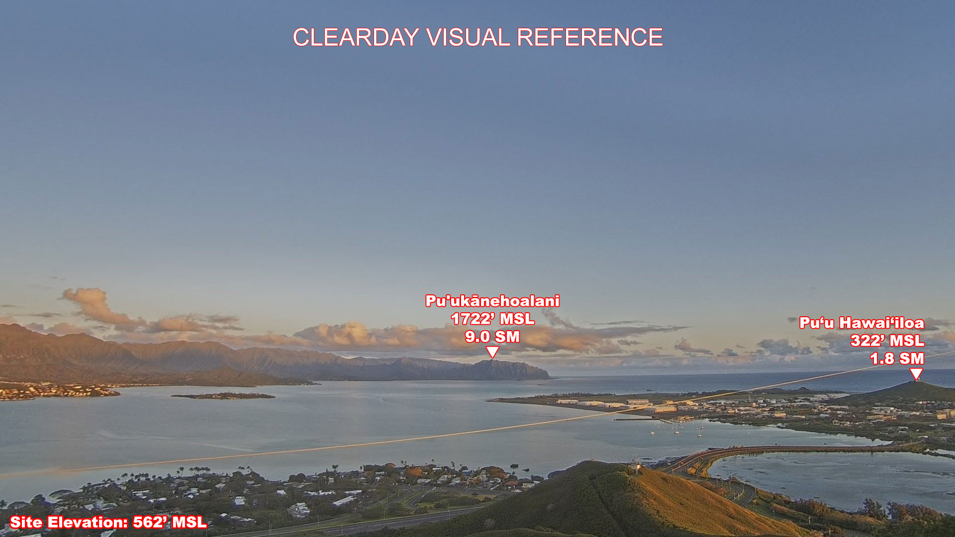 Kaneohe Bay, NorthWest view on a clear day