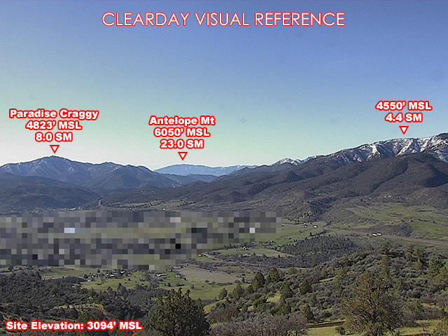 Hornbrook, South view on a clear day