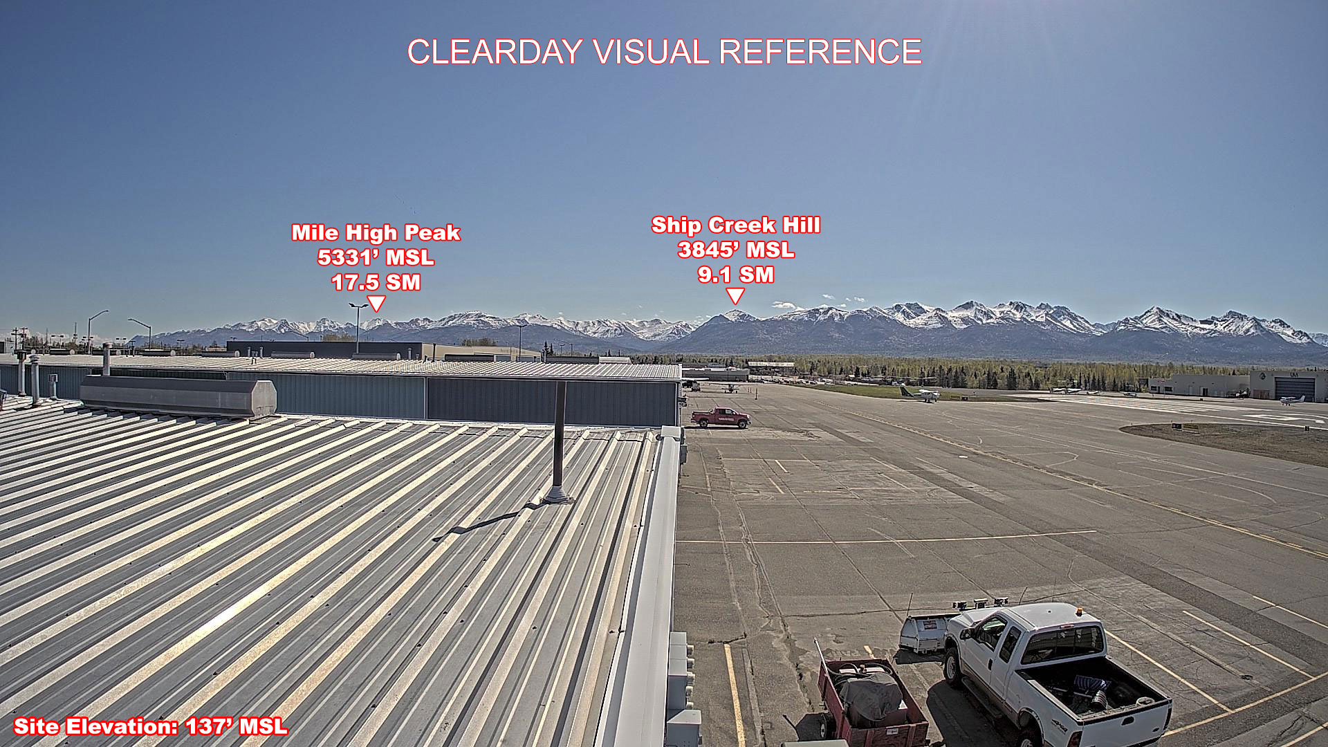 Merrill Field, East view on a clear day