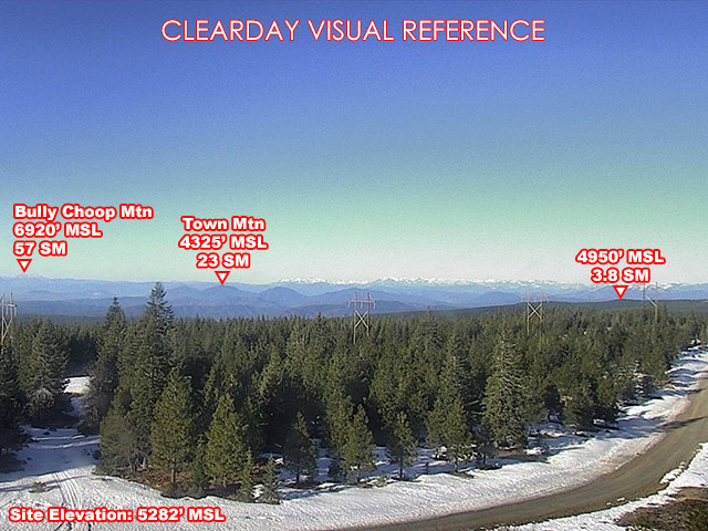 Bunch Grass Lookout, West view on a clear day