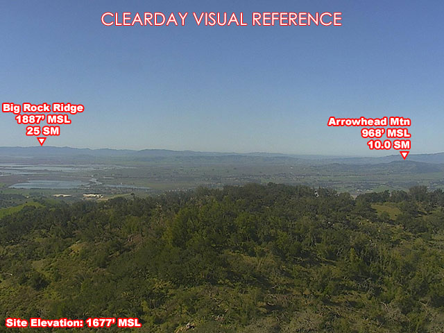 Sugarloaf Ridge, West view on a clear day