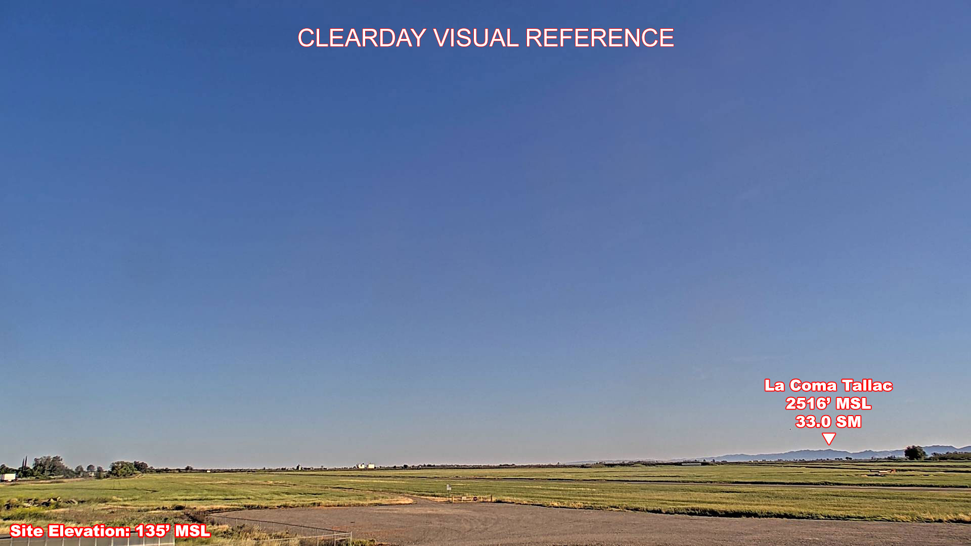 Willows Glenn Airport, South view on a clear day