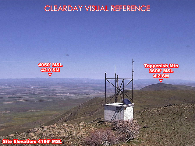 Satus Peak Lookout, NorthEast view on a clear day