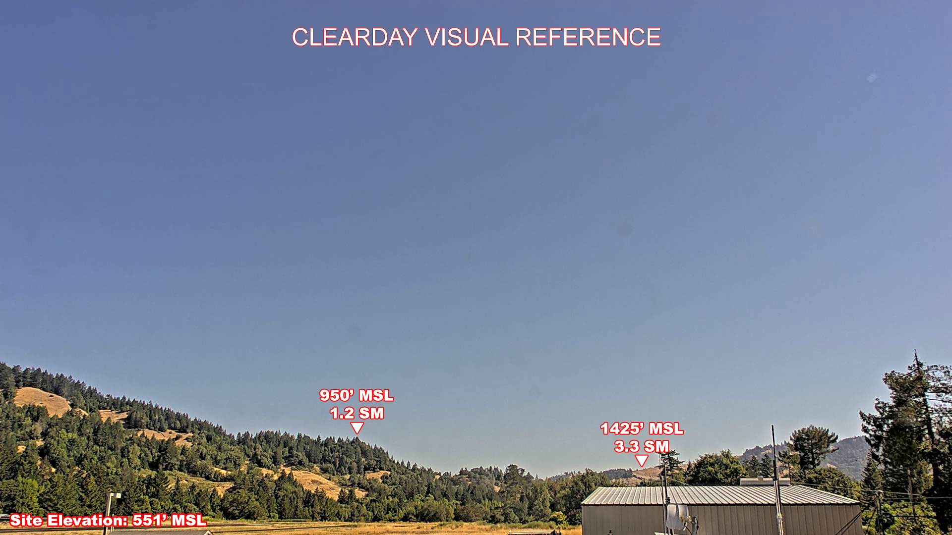 Garberville Airport, North view on a clear day