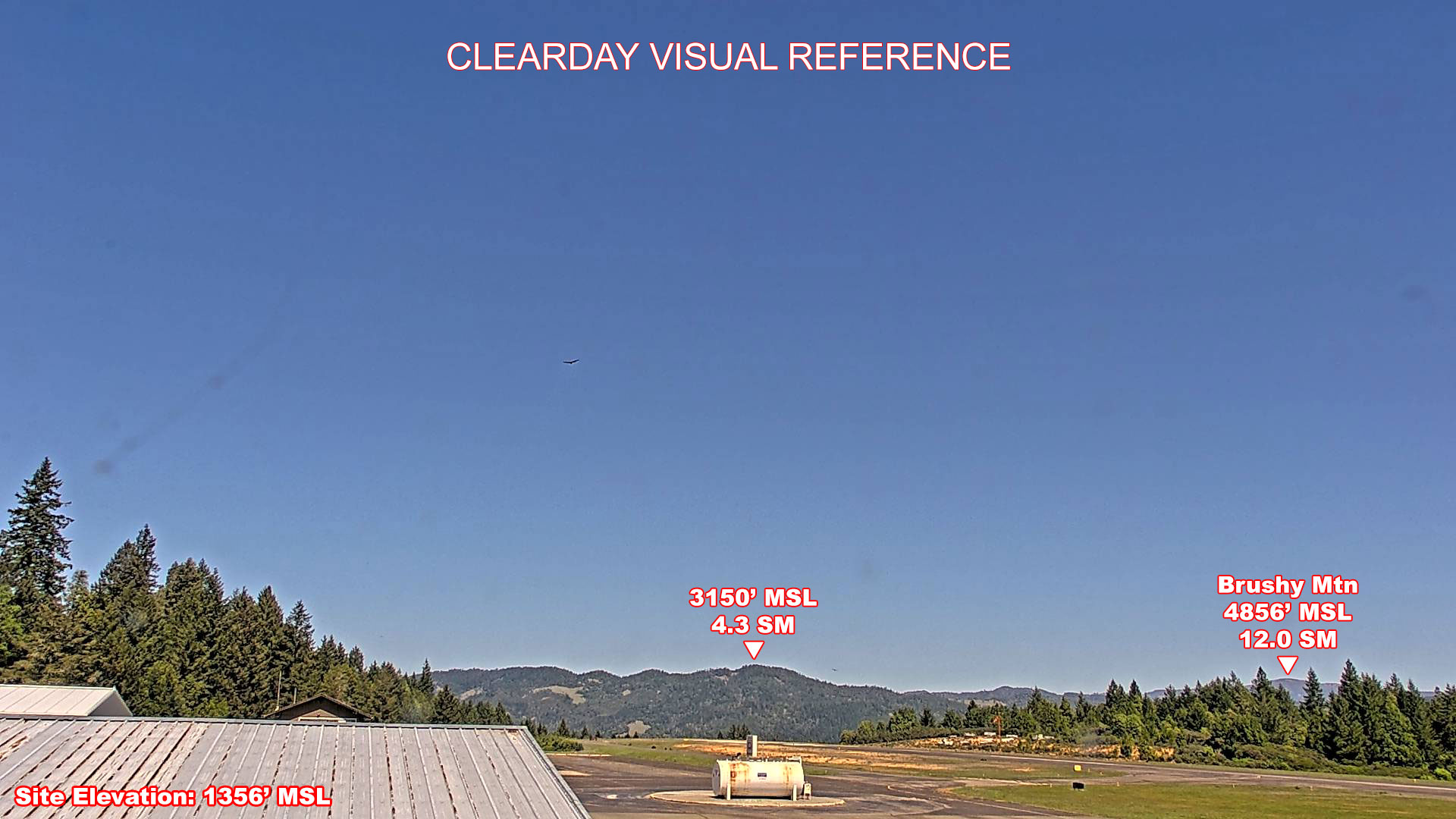 Willits Airport, North view on a clear day