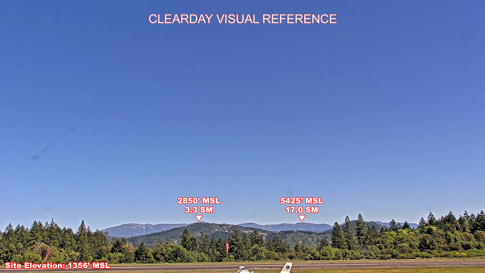Willits Airport, East view on a clear day