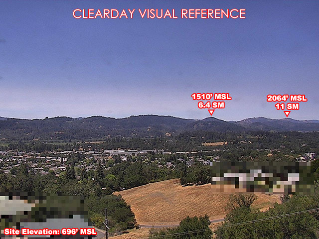 Healdsburg, West view on a clear day