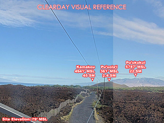 Makena Rd, NorthWest view on a clear day