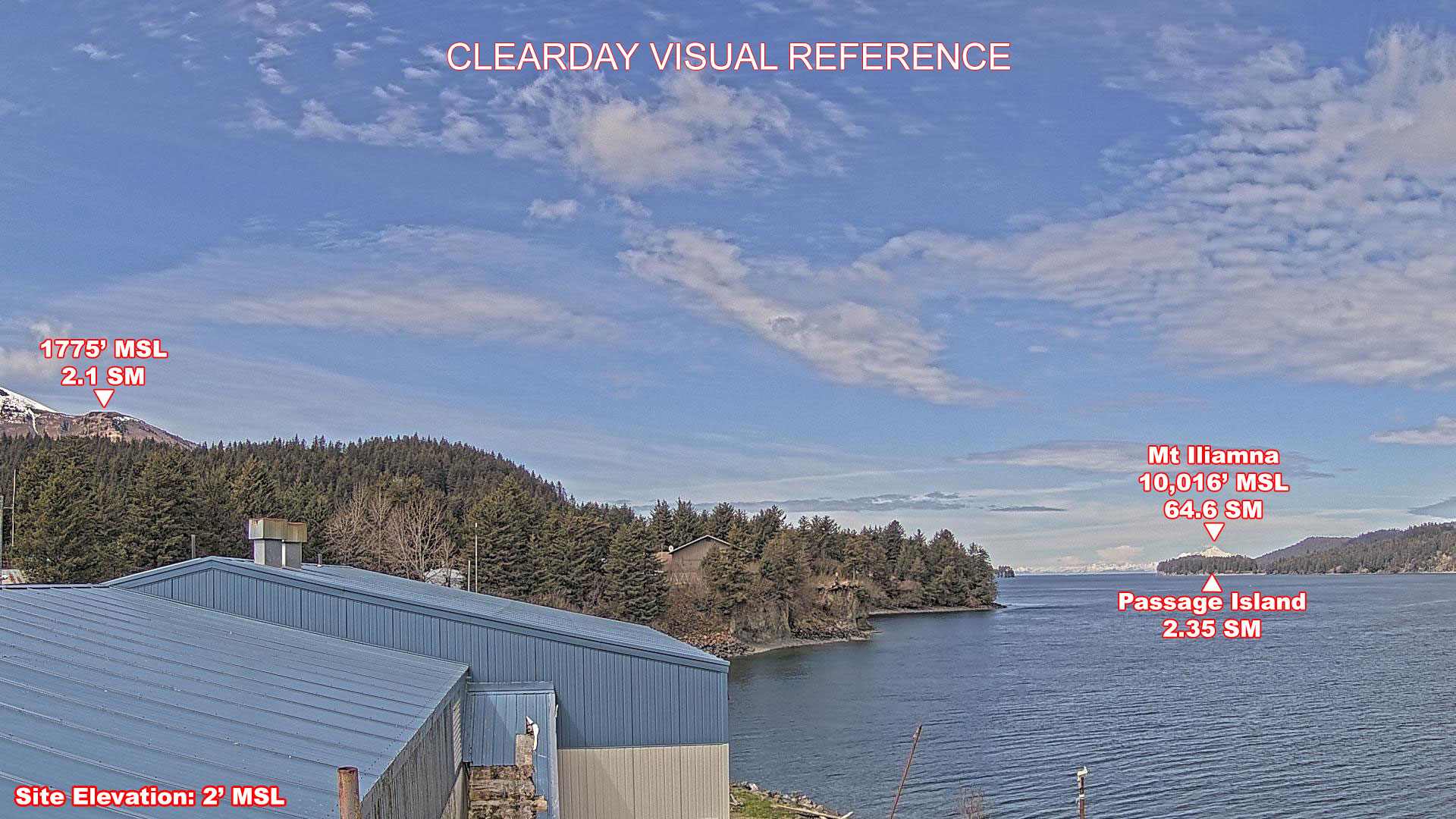 Port Graham, West view on a clear day